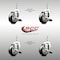 Service Caster 3 Inch 316SS Black Polyurethane Swivel 1/2 Inch Threaded Stem Caster Set Brake SCC SS316TS20S314-PPUB-BLK-TLB-121315-4 - alternate 4